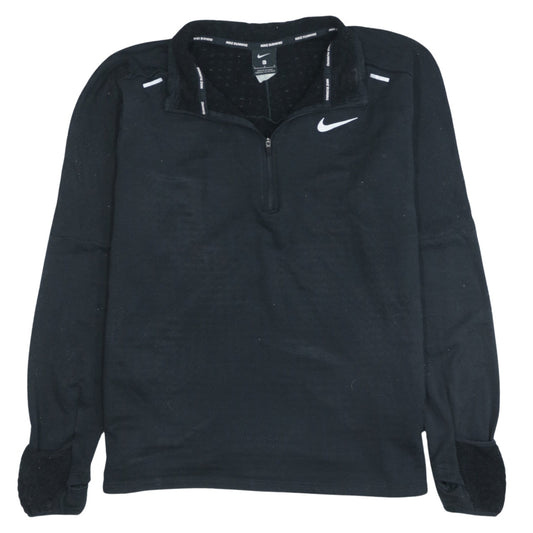 Nike Men's Black L 1/4 Zip Running Sweatshirt Athletic Pullover