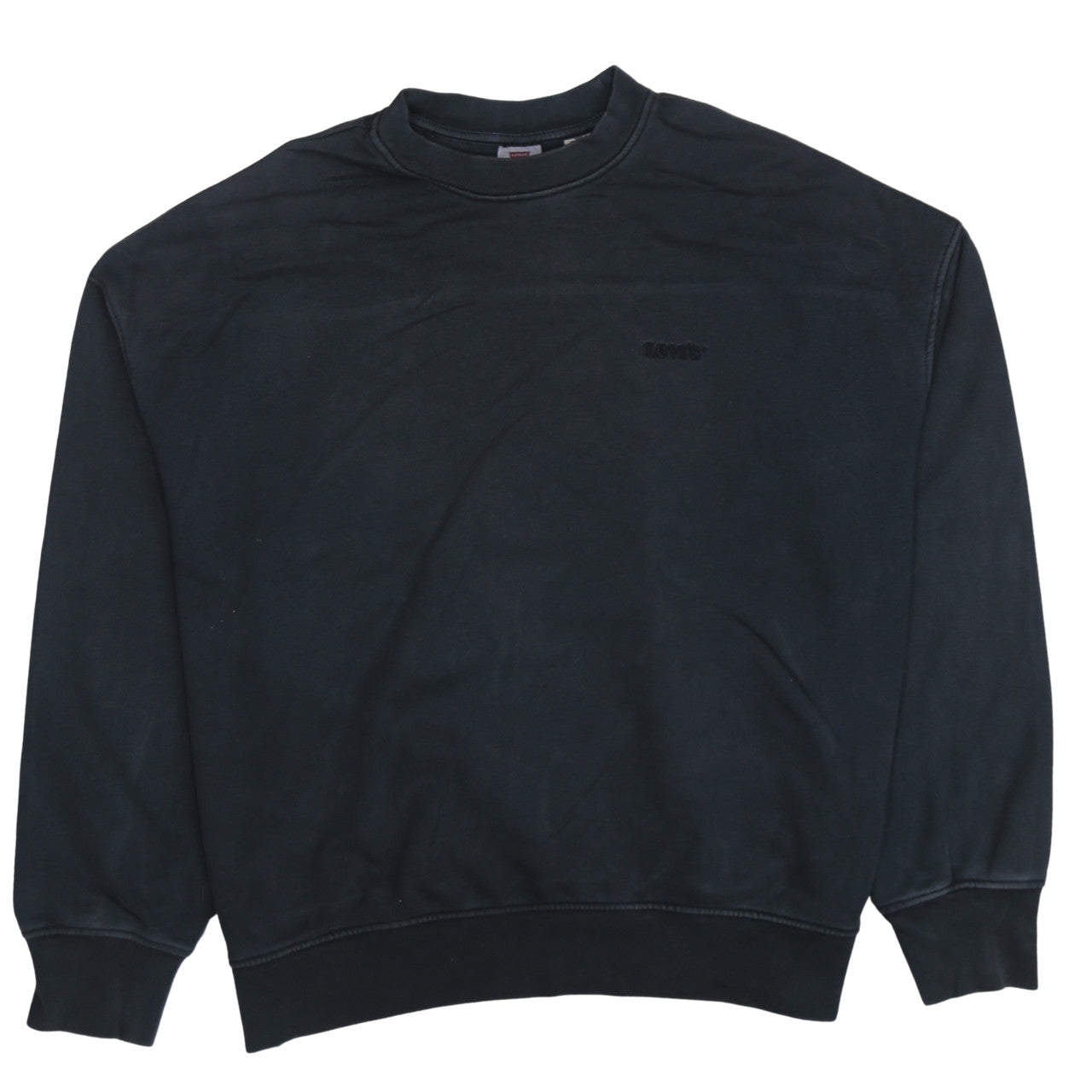 Levi's Men's Black Cotton Crew Neck Pullover Sweatshirt Size S