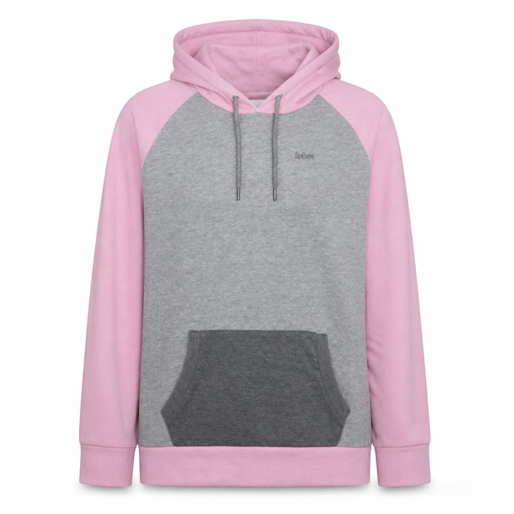 Lee Cooper Women’s Pink & Grey Pullover Hoodie Size 18 Cotton Blend
