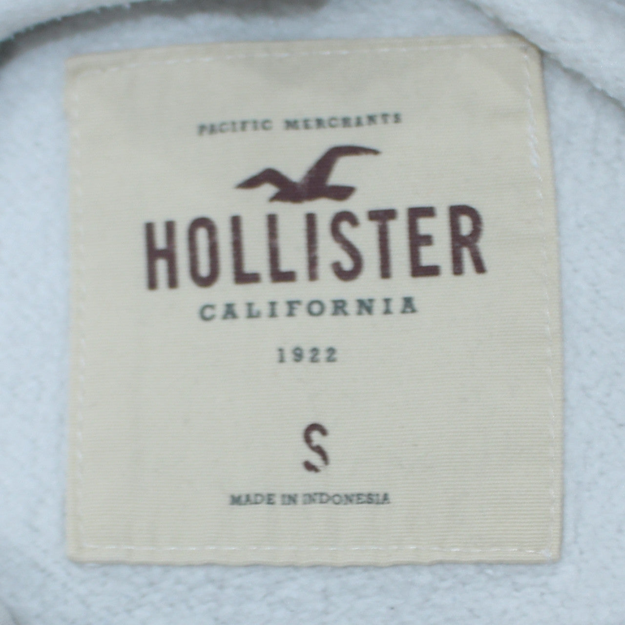 Hollister Womens White Pullover Hoodie Small Logo Print Casual