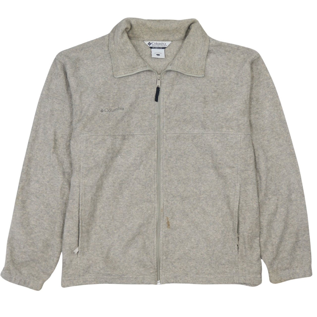 Columbia Men's Beige Fleece Full Zip Jacket Size L Outdoor Casual