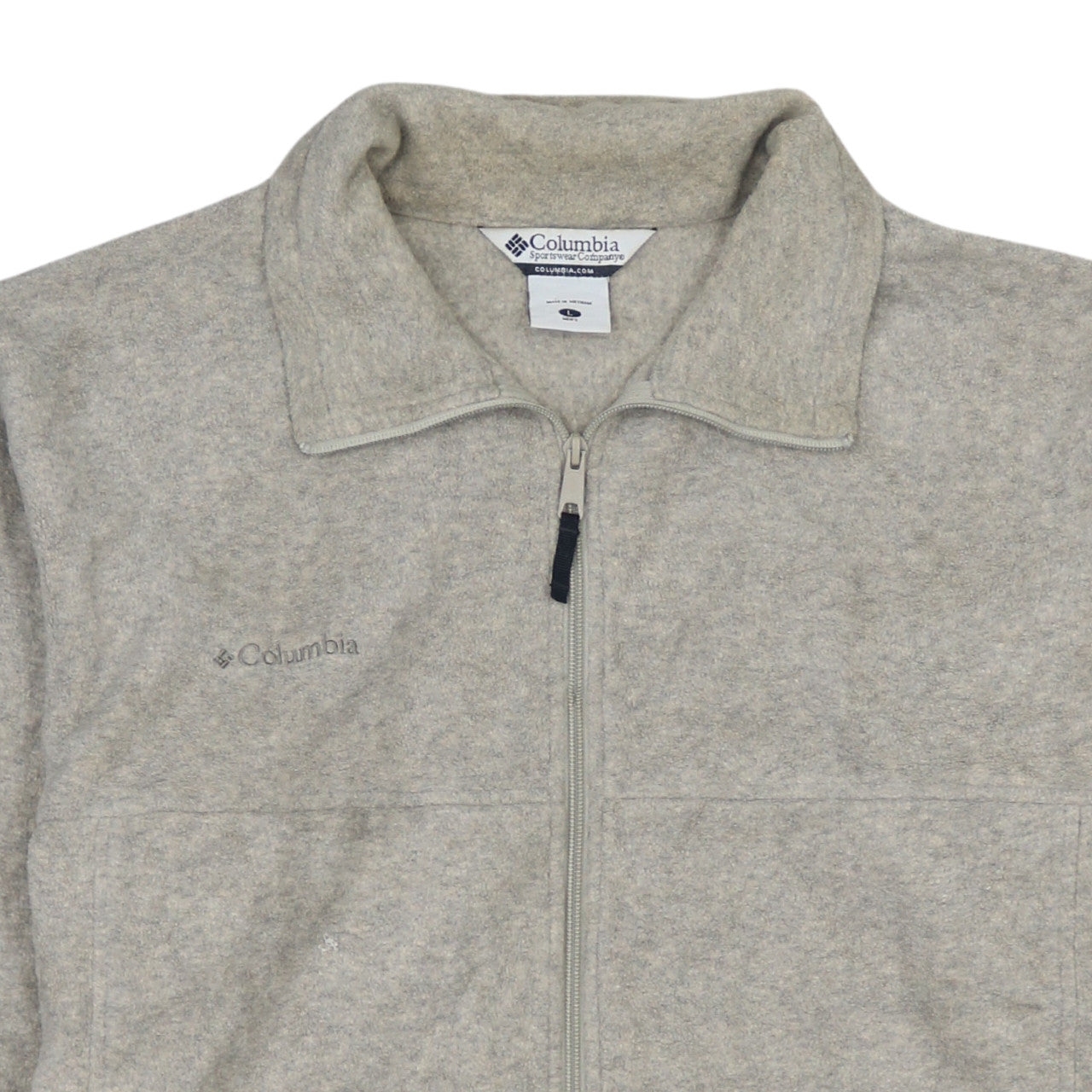 Columbia Men's Beige Fleece Full Zip Jacket Size L Outdoor Casual