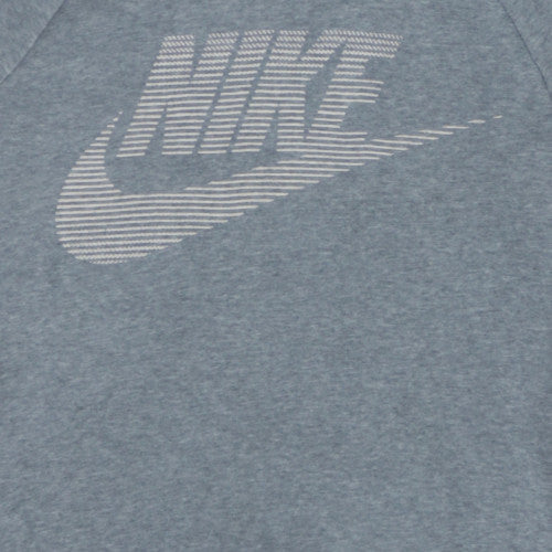 Nike Men's Grey Pullover Hoodie Small Graphic Print Logo