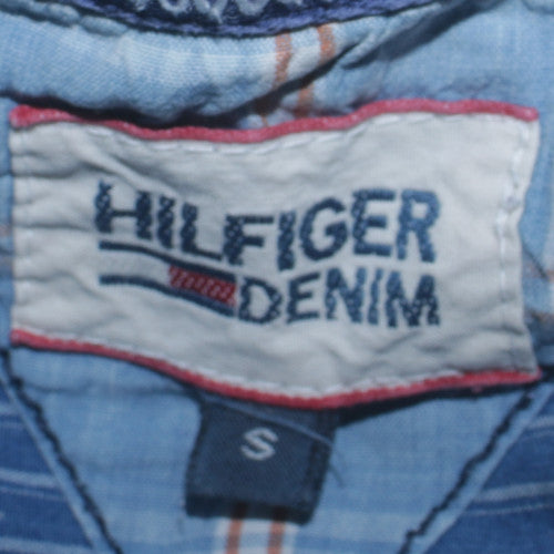 Hilfiger Denim Men's Blue Plaid Button-Up Shirt Size S
