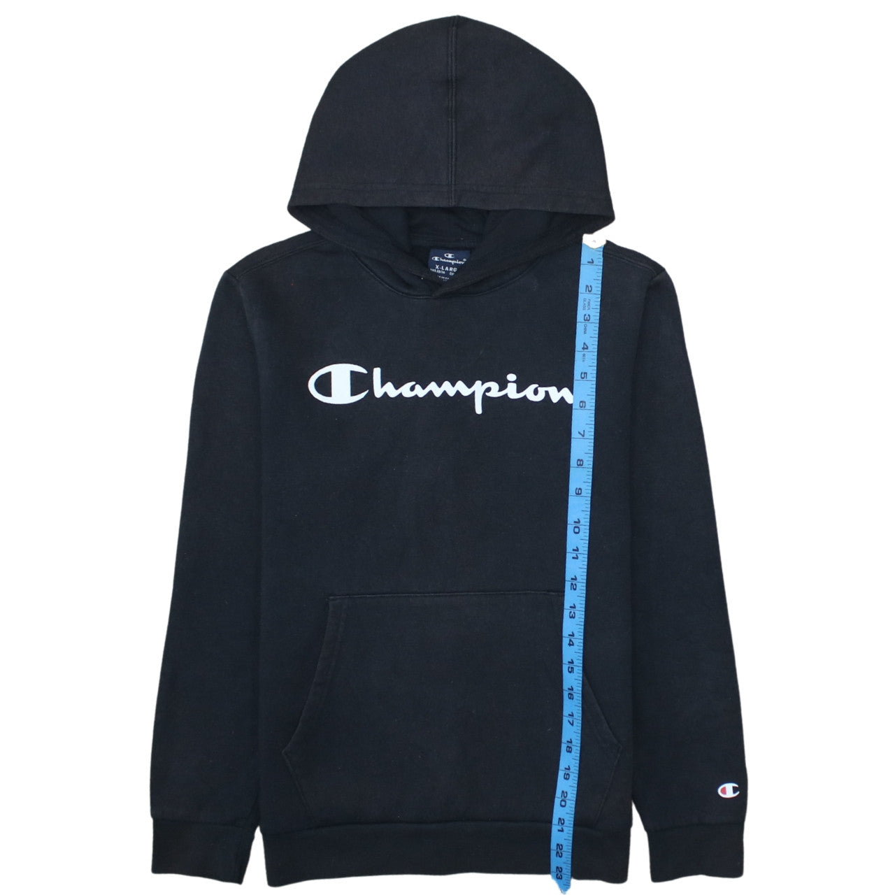 Champion Boys Black Pullover Hoodie 13-14 Years Logo Fleece Sweatshirt