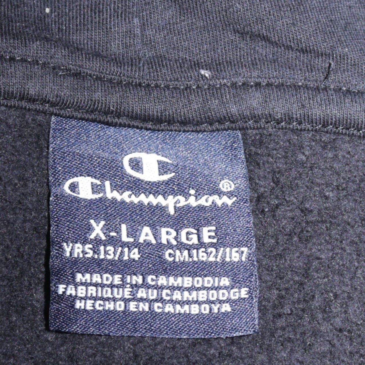 Champion Boys Black Pullover Hoodie 13-14 Years Logo Fleece Sweatshirt