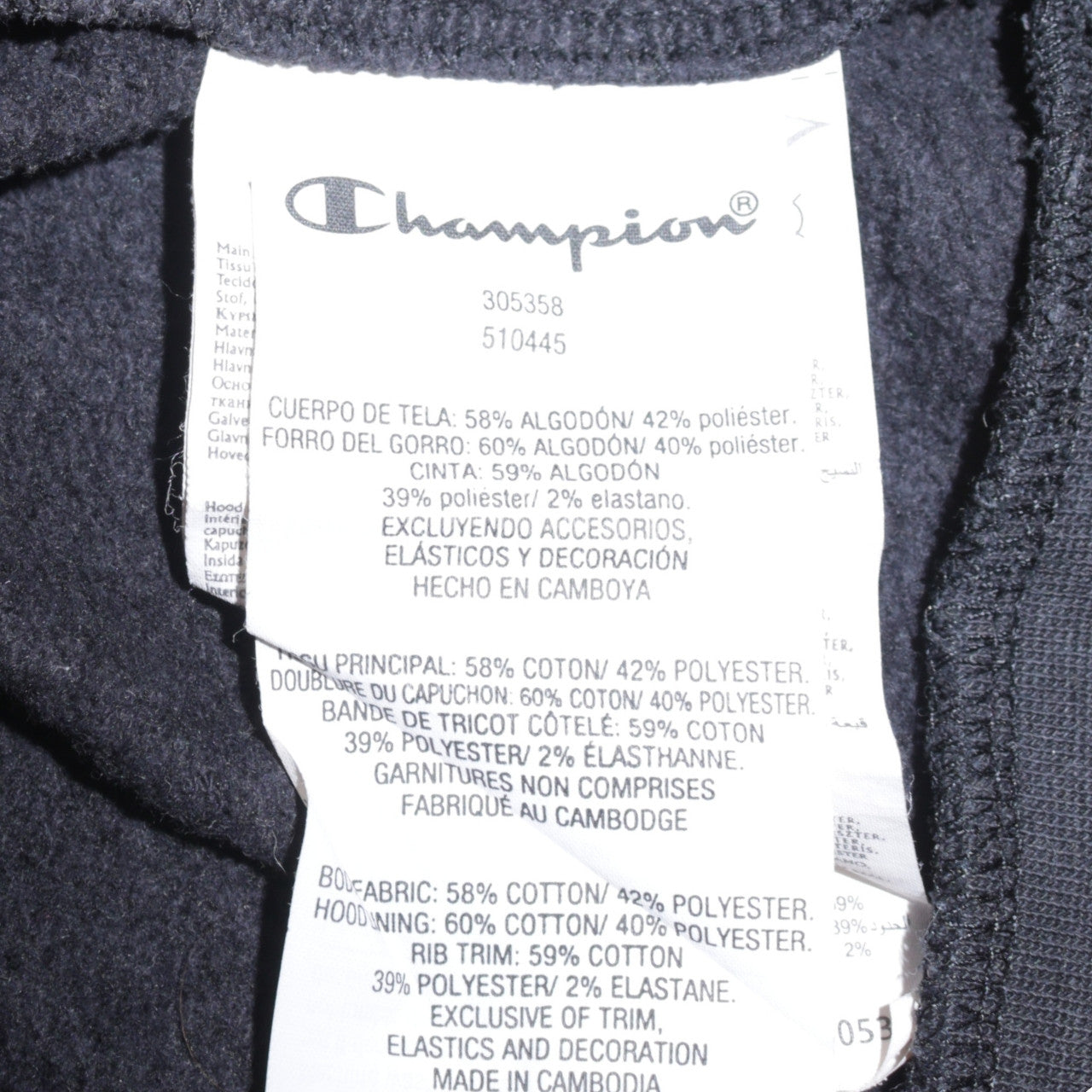 Champion Boys Black Pullover Hoodie 13-14 Years Logo Fleece Sweatshirt