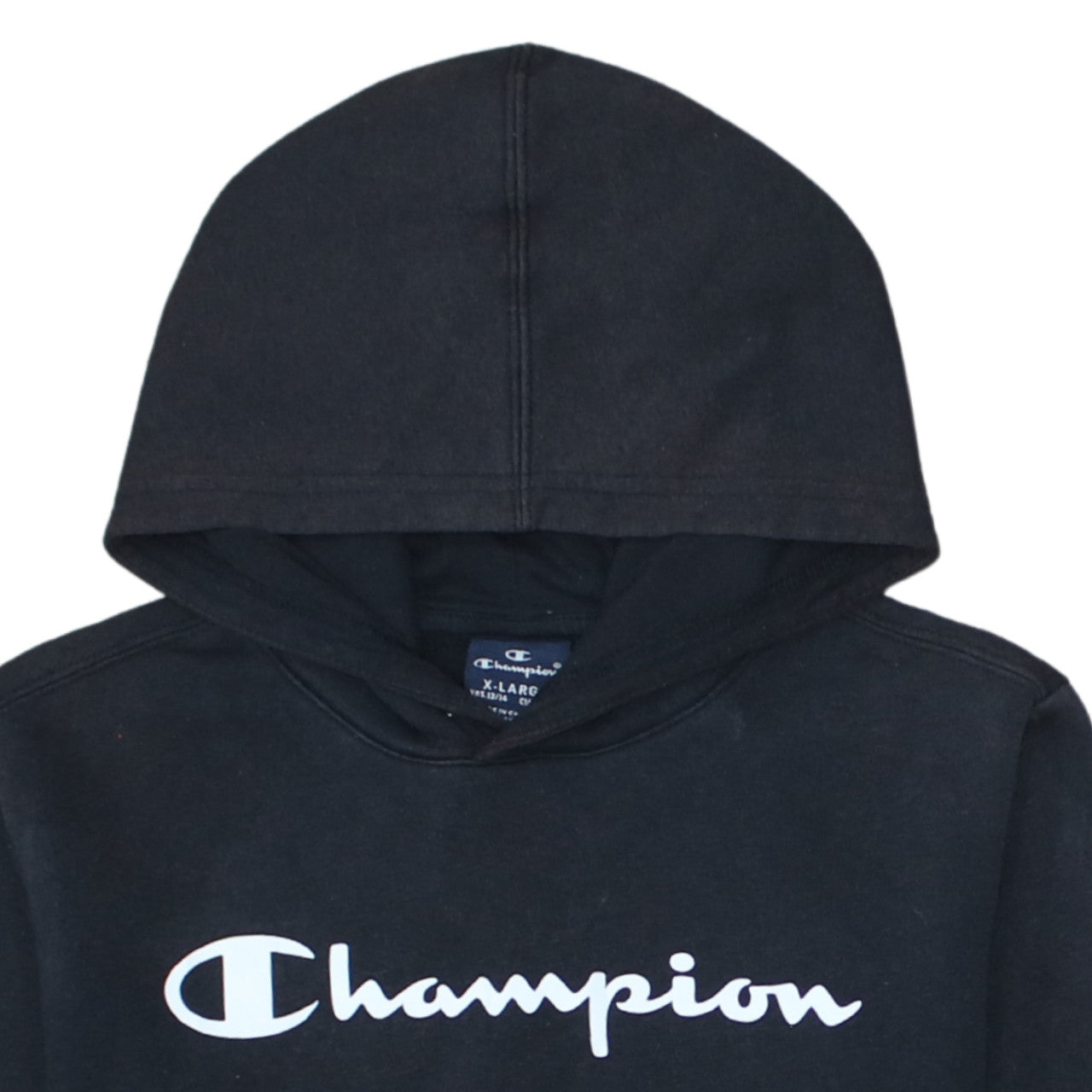 Champion Boys Black Pullover Hoodie 13-14 Years Logo Fleece Sweatshirt