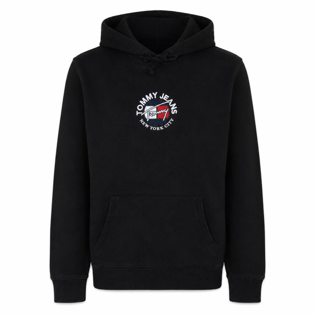 Tommy Jeans Men's Black Pullover Hoodie M Embroidered Logo