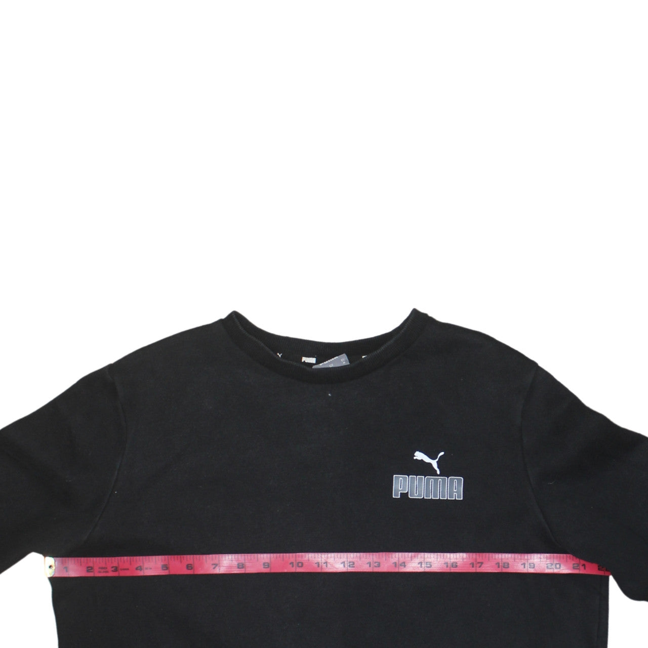 Puma Men's Black Crew Neck Pullover Sweatshirt Medium Fleece