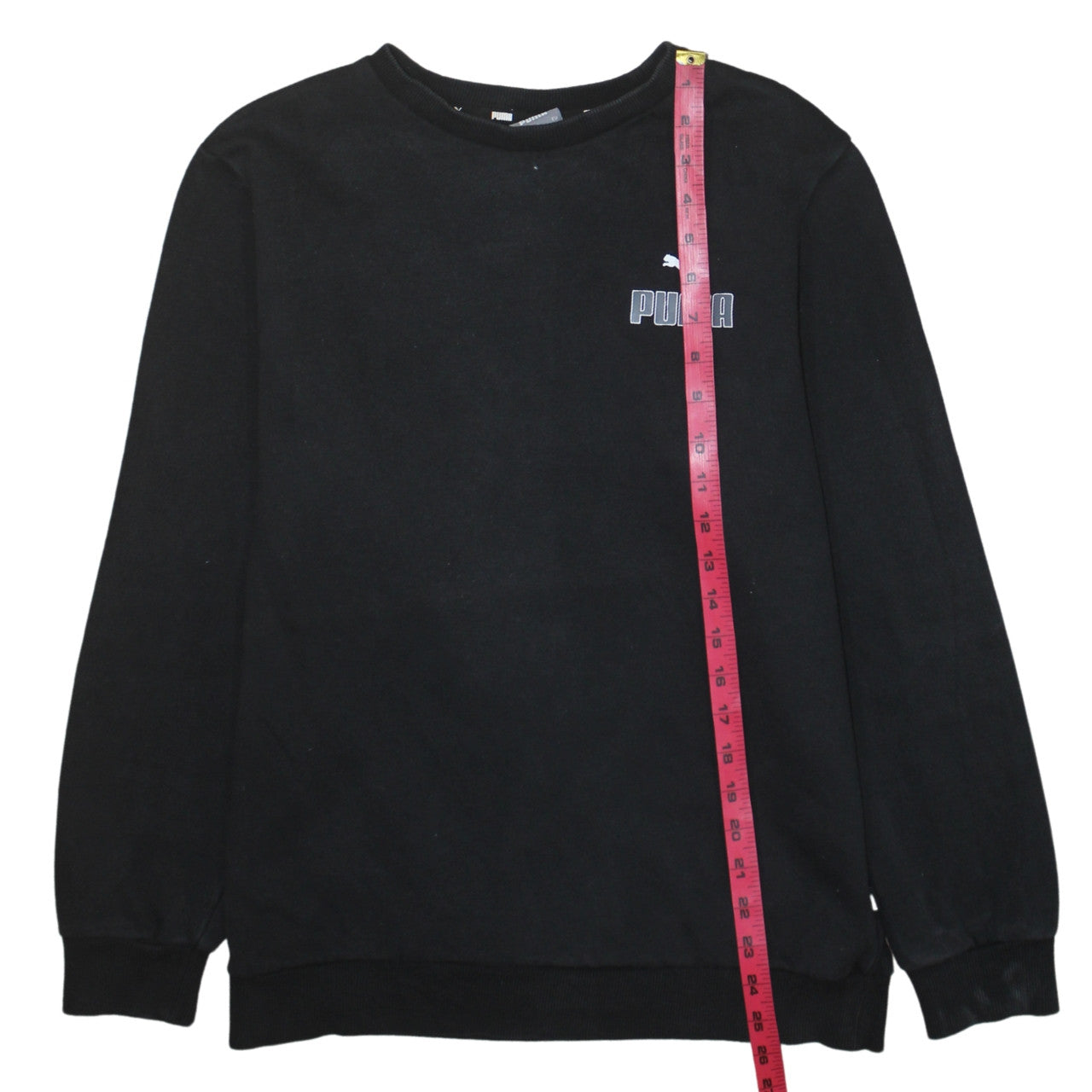 Puma Men's Black Crew Neck Pullover Sweatshirt Medium Fleece