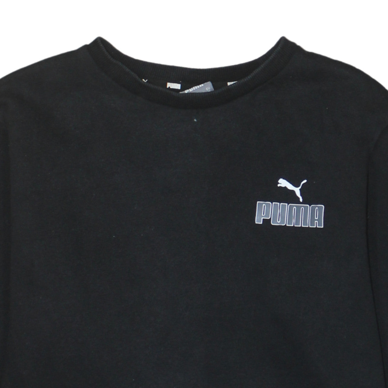 Puma Men's Black Crew Neck Pullover Sweatshirt Medium Fleece