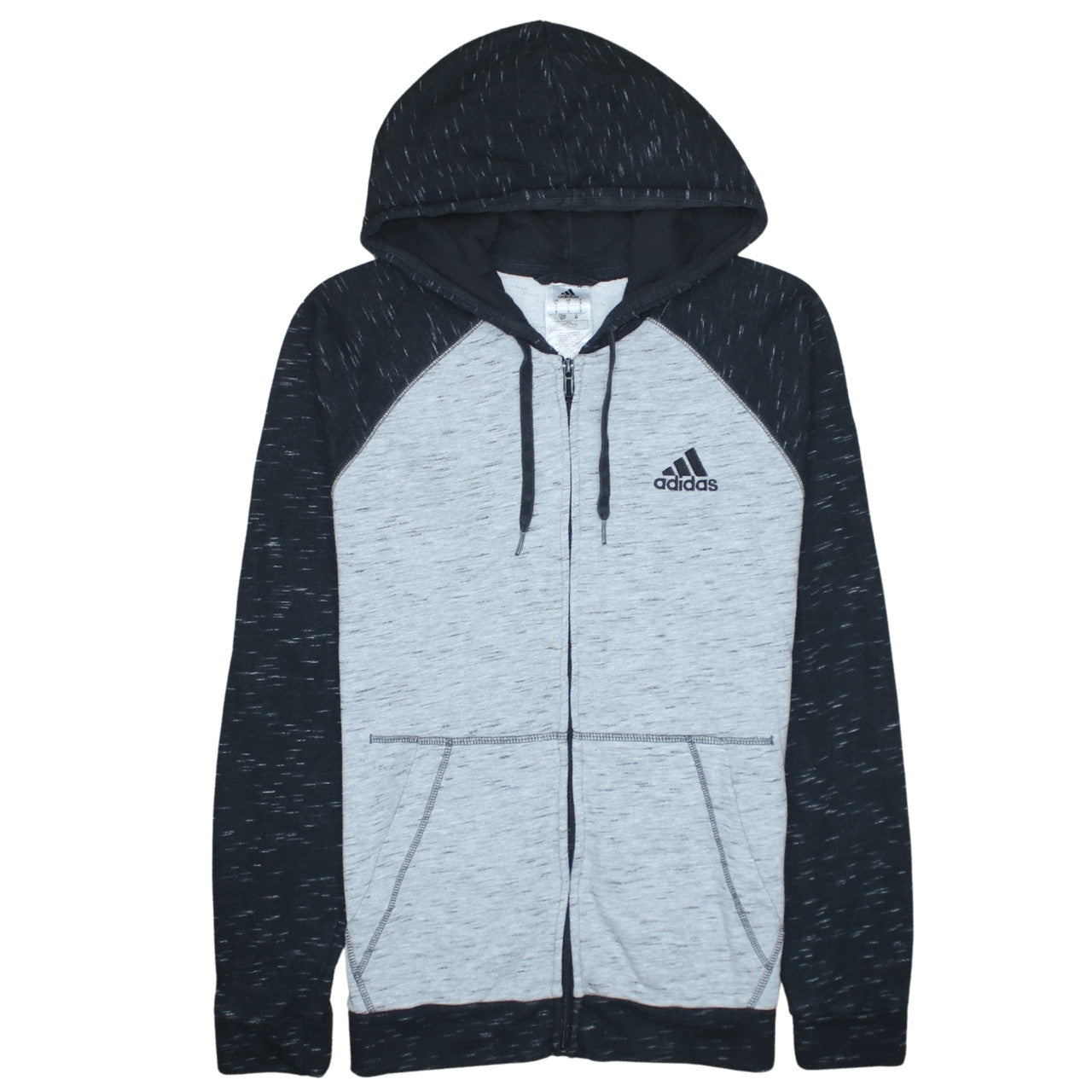 Adidas Men's Grey Full Zip Hoodie Size S Sportswear