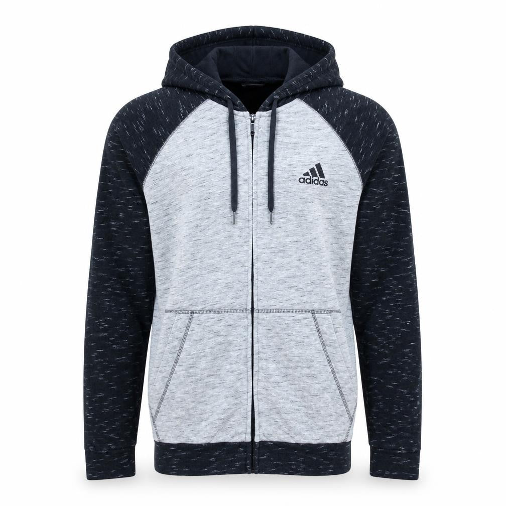 Adidas Men's Grey Full Zip Hoodie Size S Sportswear