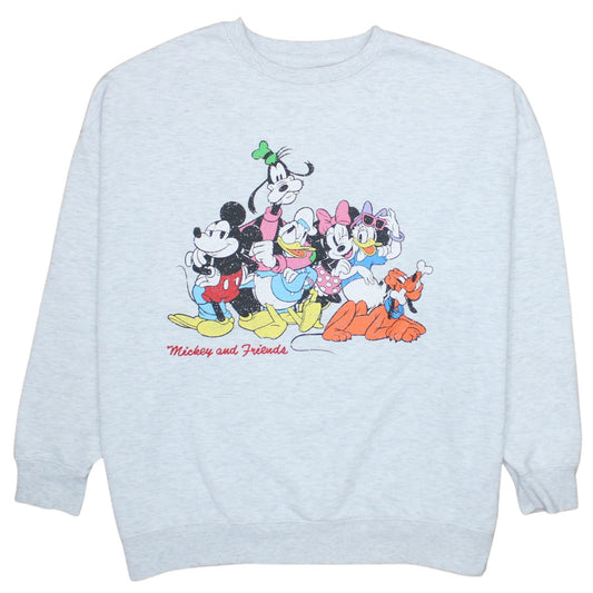 Disney x Primark Women's Grey Mickey & Friends Pullover Sweatshirt Size L
