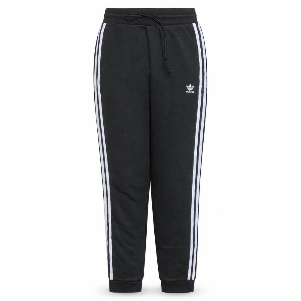 Adidas Women's Black Jogger Trousers UK 12 Elastic Waist Stripe Logo
