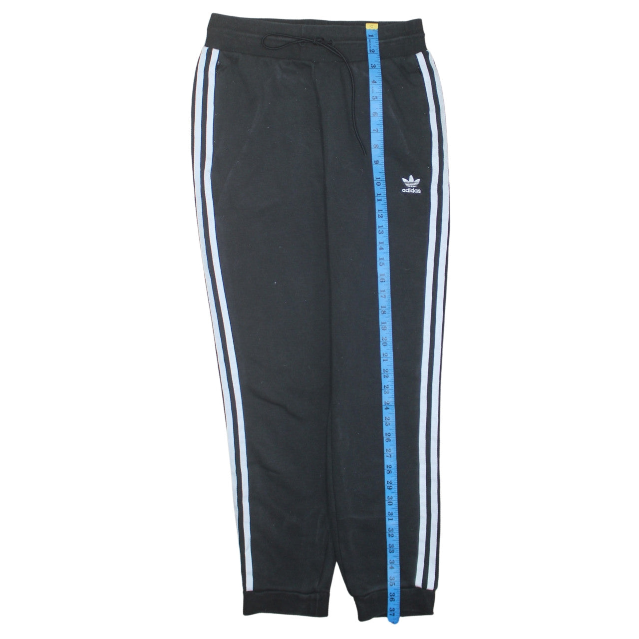 Adidas Women's Black Jogger Trousers UK 12 Elastic Waist Stripe Logo