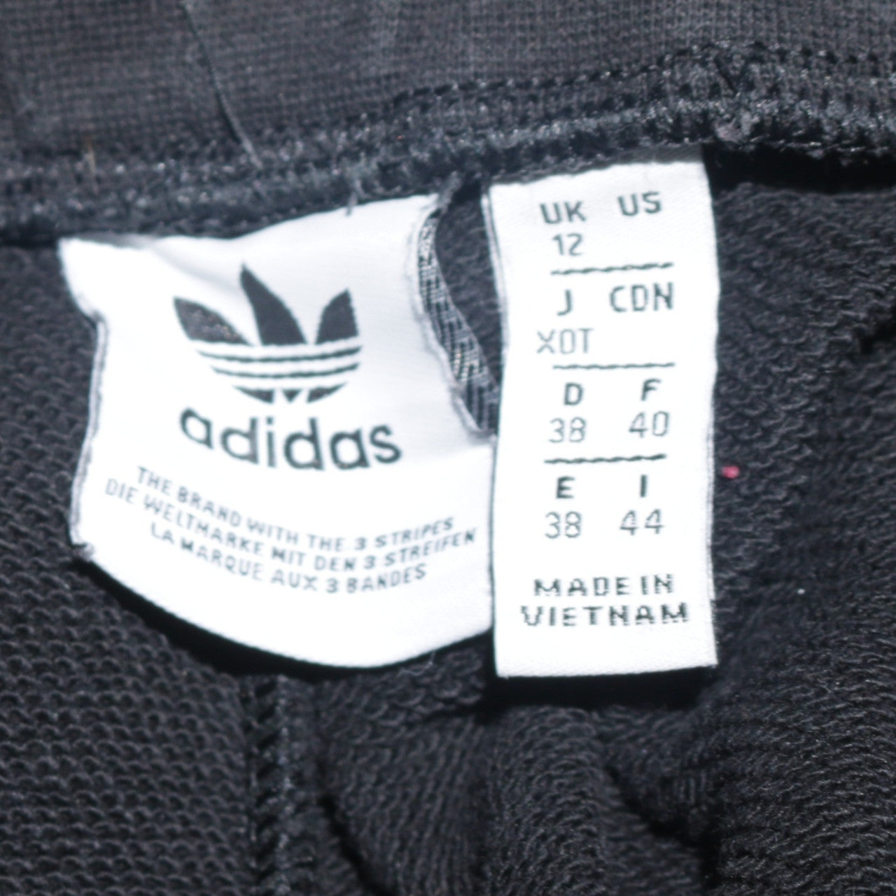 Adidas Women's Black Jogger Trousers UK 12 Elastic Waist Stripe Logo