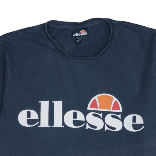 Ellesse Men's Blue Short Sleeve Crew Neck Graphic Logo T-Shirt M