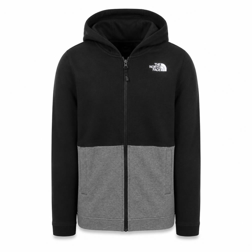 The North Face Boys Black Grey Full Zip Hoodie XL Cotton Blend Casual