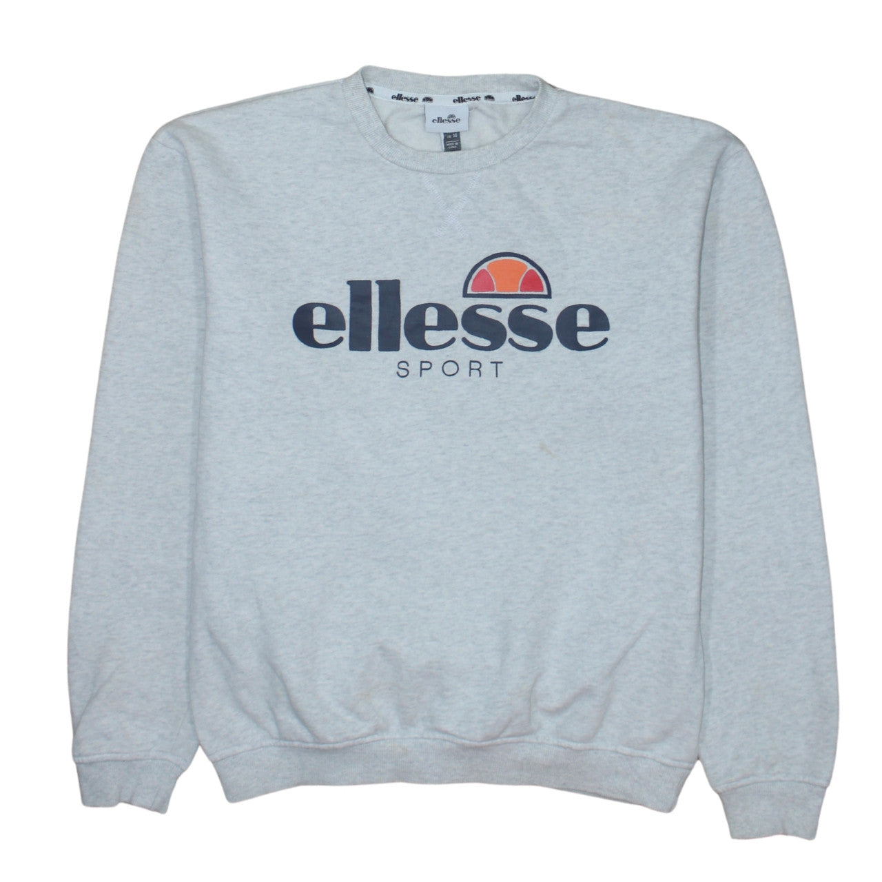 Ellesse Men's Grey Pullover Sweatshirt M Crew Neck Graphic Logo