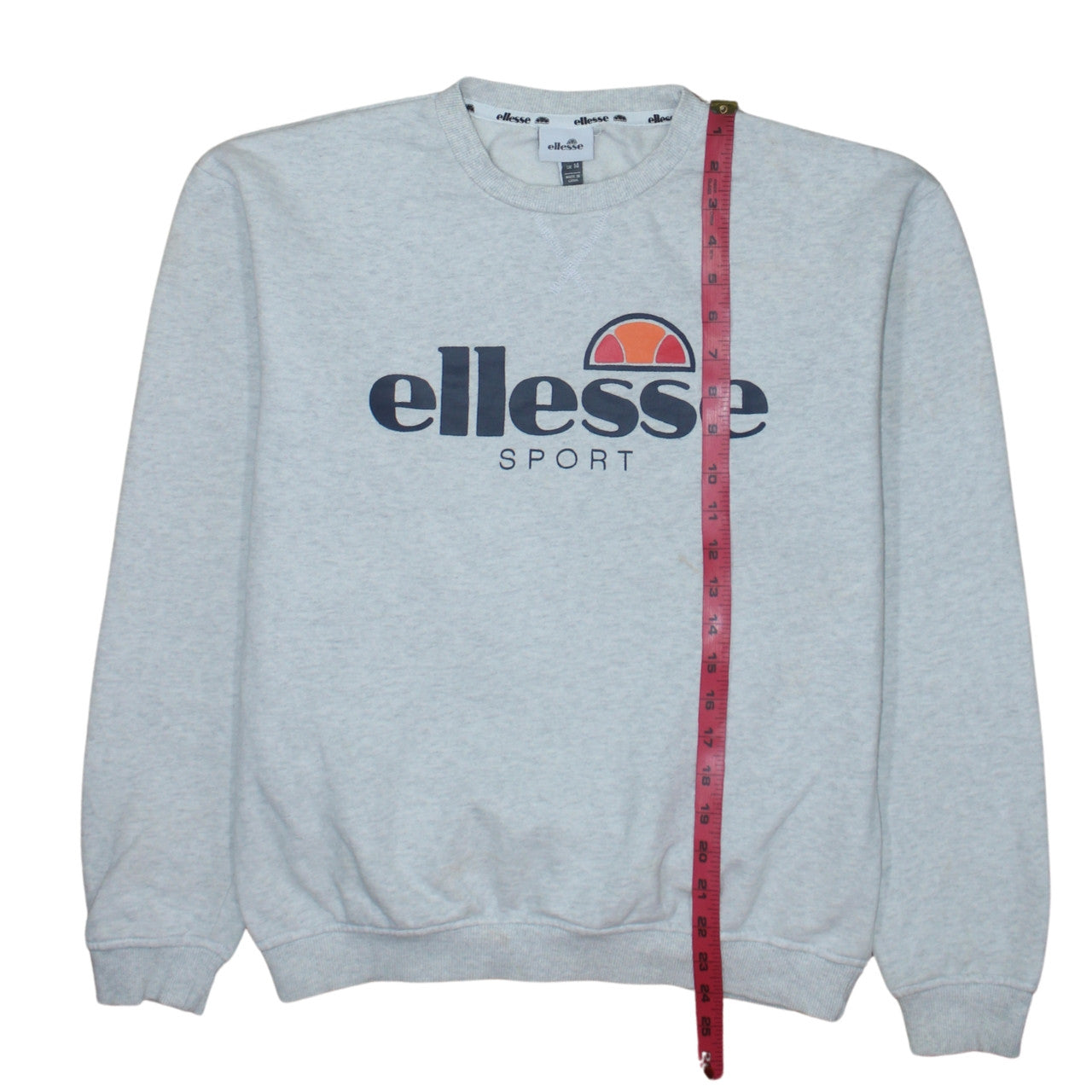 Ellesse Men's Grey Pullover Sweatshirt M Crew Neck Graphic Logo