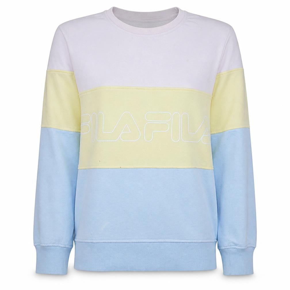 Fila Women Pastel Colourblock Crew Neck Pullover Sweatshirt L