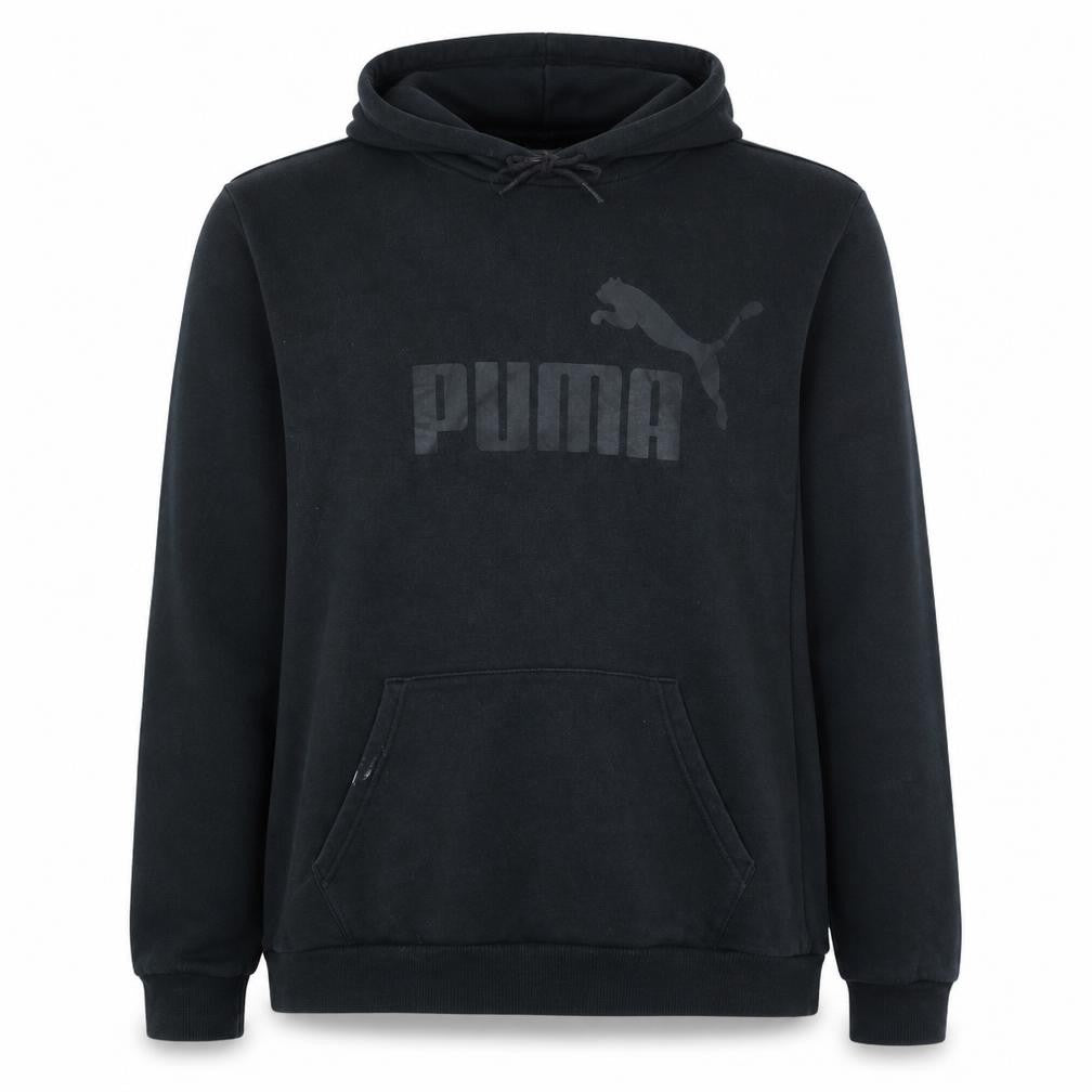 Puma Men’s Black Pullover Hoodie 2XL Regular Fit Fleece Logo Sweatshirt