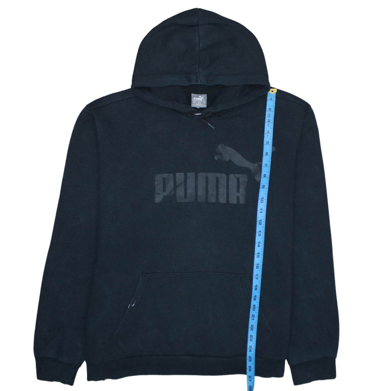 Puma Men’s Black Pullover Hoodie 2XL Regular Fit Fleece Logo Sweatshirt