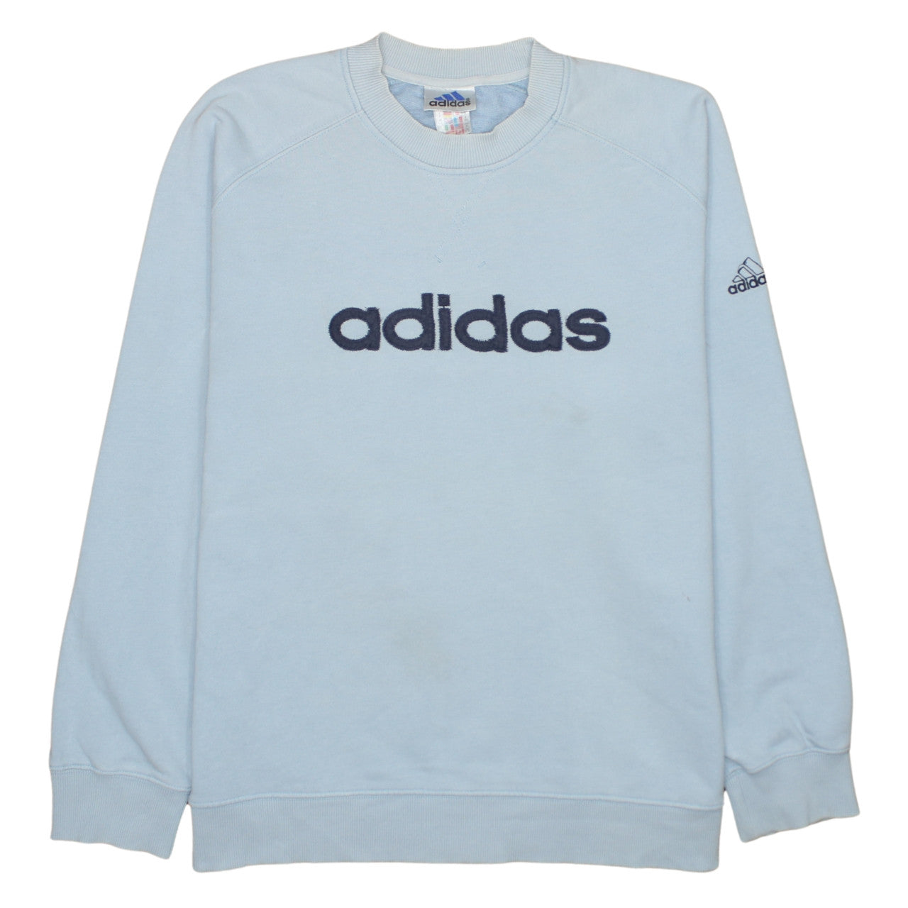 Adidas Men's Blue Embroidered Logo Crew Neck Sweatshirt M