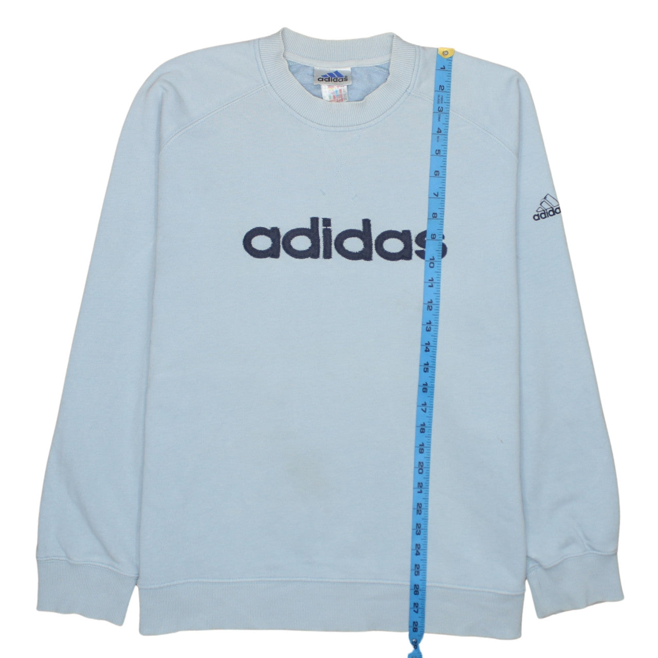 Adidas Men's Blue Embroidered Logo Crew Neck Sweatshirt M