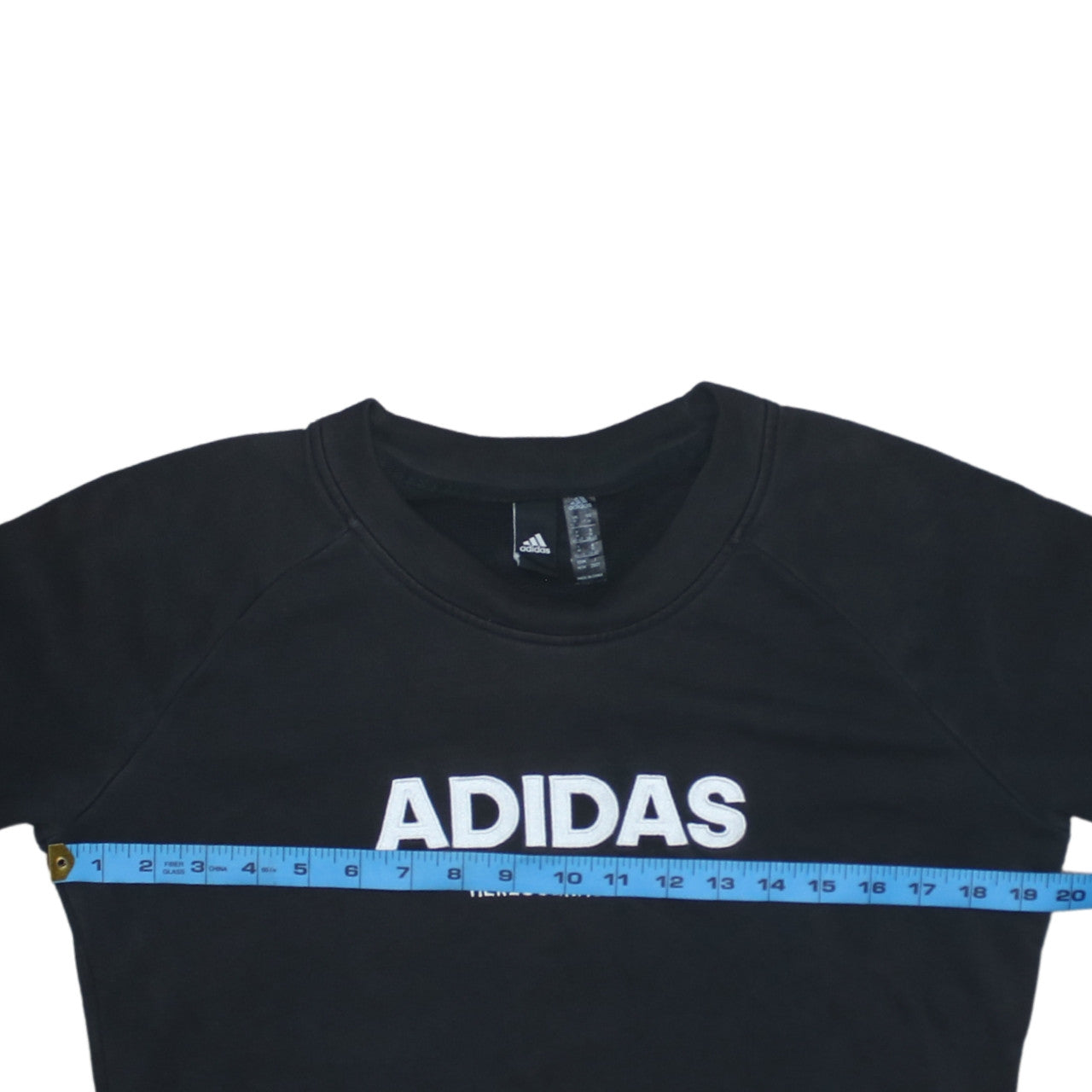Adidas Womens Black Sweatshirt Size 12-14 Pullover Logo Crew Neck
