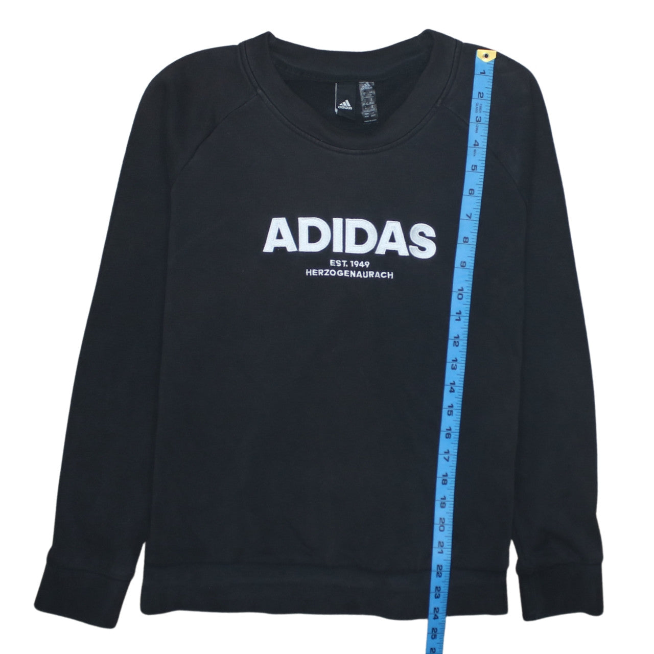 Adidas Womens Black Sweatshirt Size 12-14 Pullover Logo Crew Neck