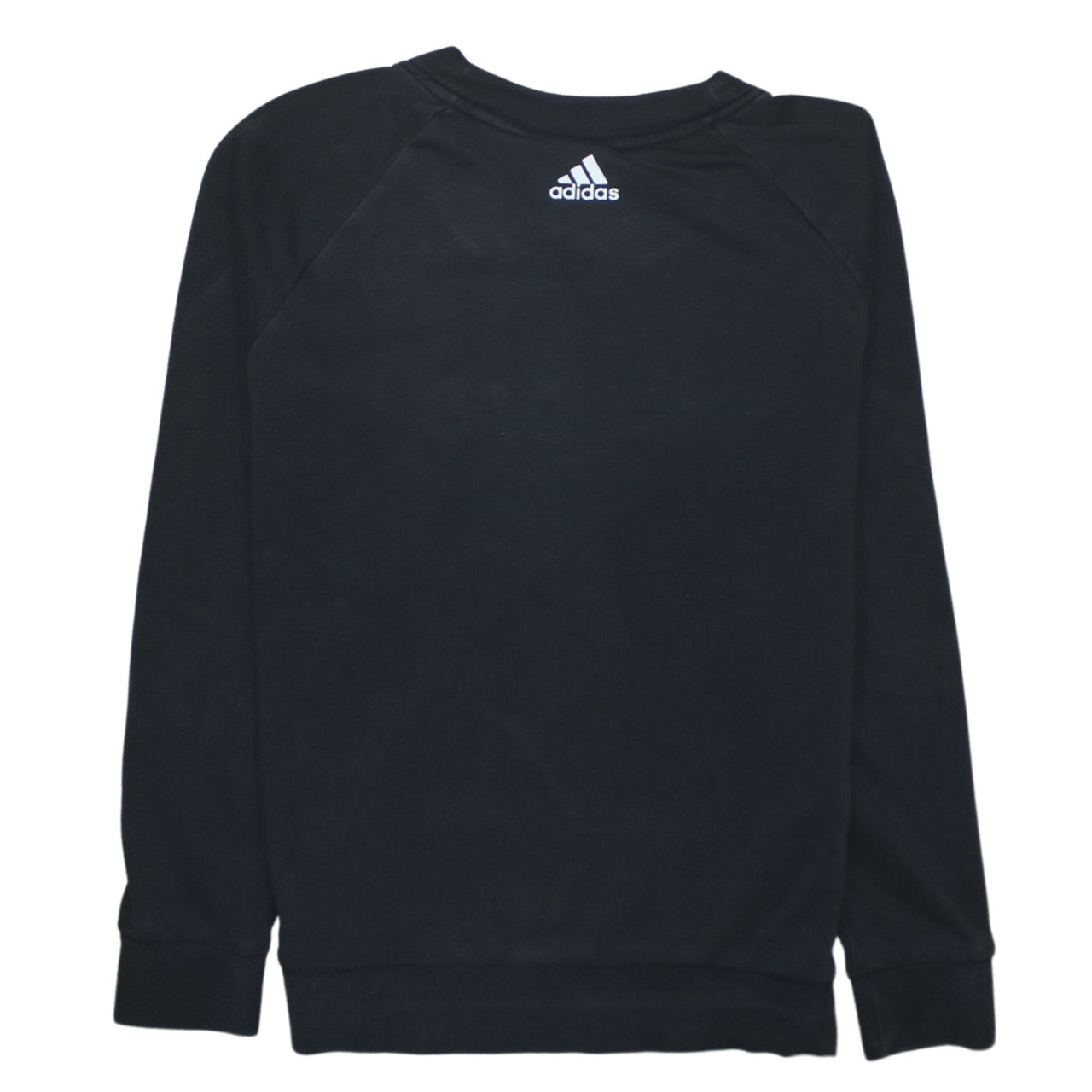 Adidas Womens Black Sweatshirt Size 12-14 Pullover Logo Crew Neck