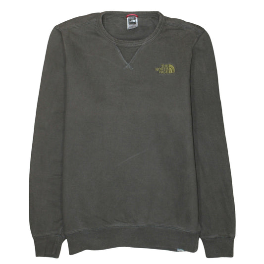The North Face Men's Grey Cotton Crew Neck Pullover Sweatshirt Size S