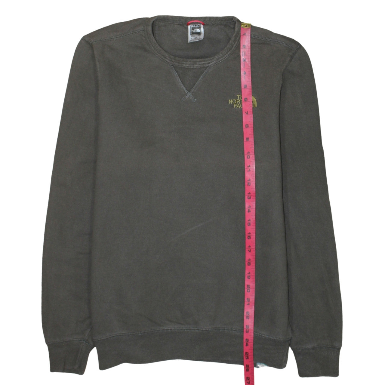 The North Face Men's Grey Cotton Crew Neck Pullover Sweatshirt Size S