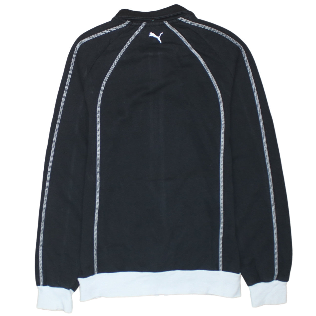 Puma Womens Black Size 12 Track Jacket Full Zip Cotton Blend Sports Top
