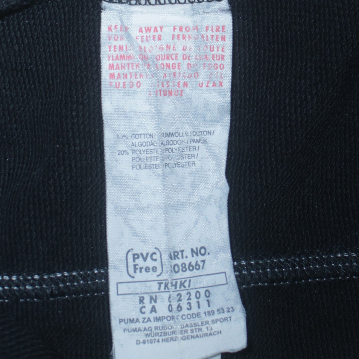 Puma Womens Black Size 12 Track Jacket Full Zip Cotton Blend Sports Top