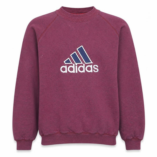 Adidas Men’s Purple Pullover Sweatshirt M Crew Neck Embroidered Logo