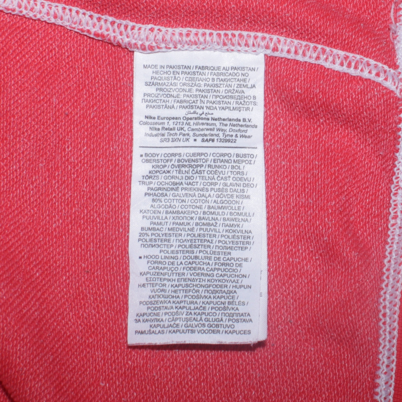 Nike Women's Pink Pullover Hoodie Small Logo Fleece Sweatshirt