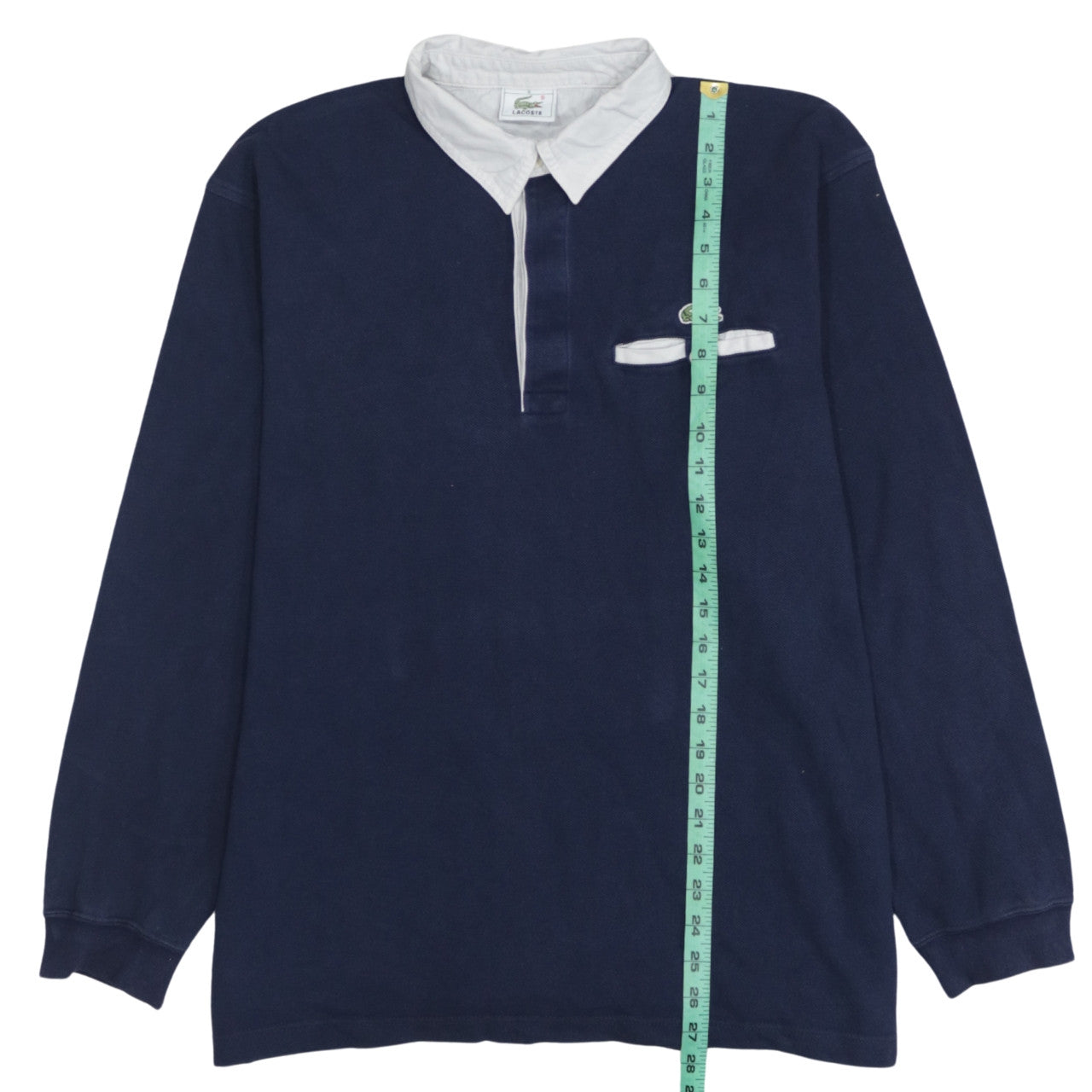 Lacoste Men’s Blue Long Sleeve Collared Cotton Polo Shirt M