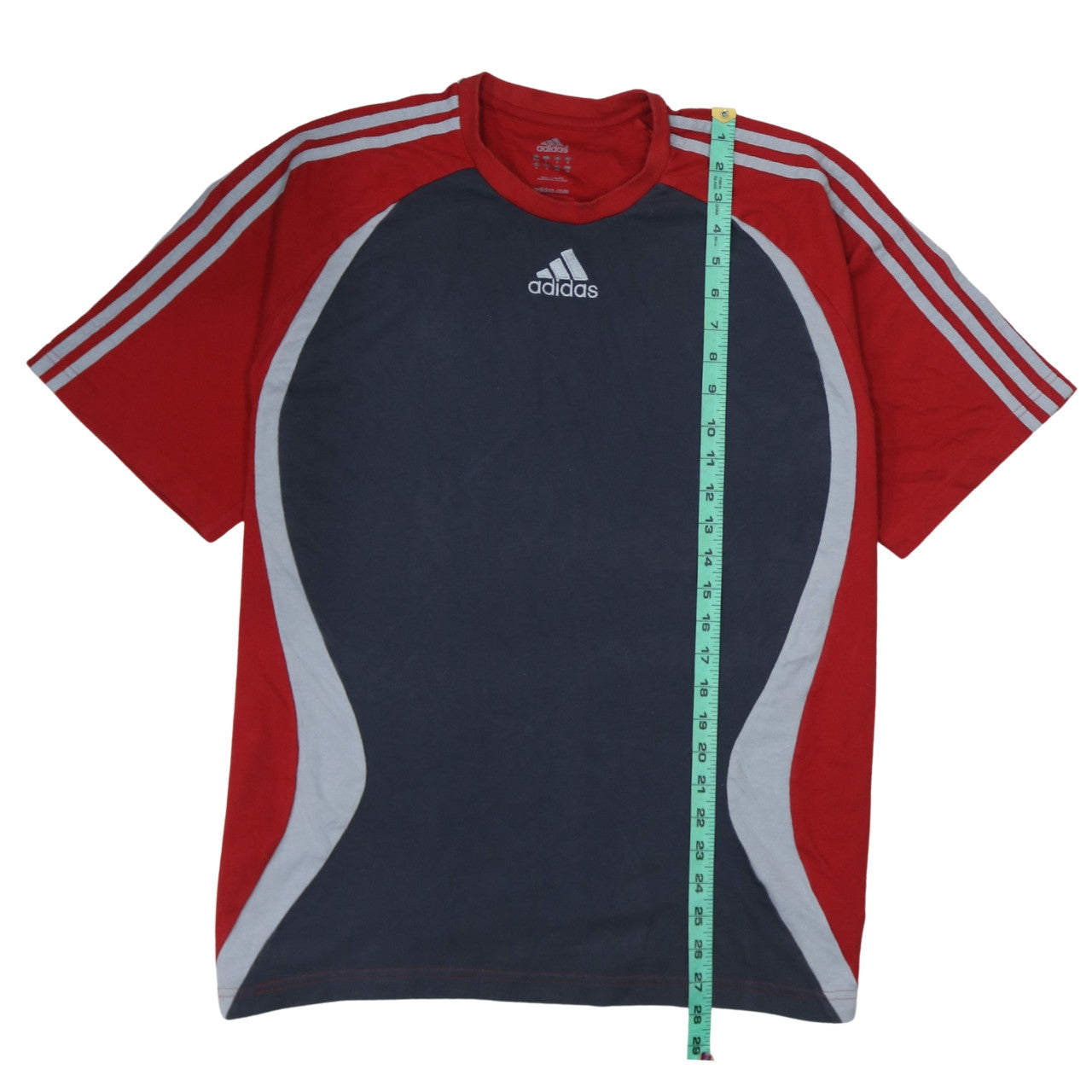 Adidas Men’s Red & Navy Colourblock Sports T-Shirt L