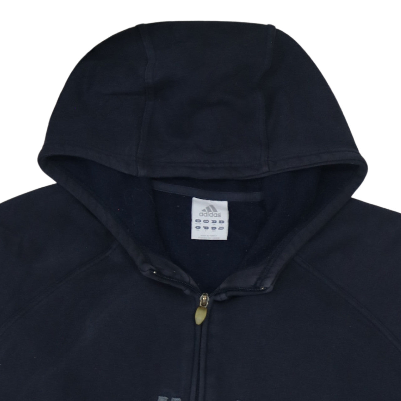 Adidas Men Blue Full Zip Fleece Hoodie 2XL Logo Sportswear