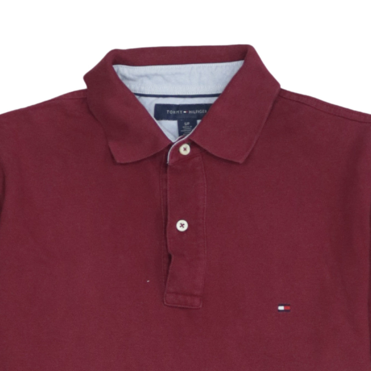 Tommy Hilfiger Men’s Red Cotton Polo Shirt Size S Regular Fit