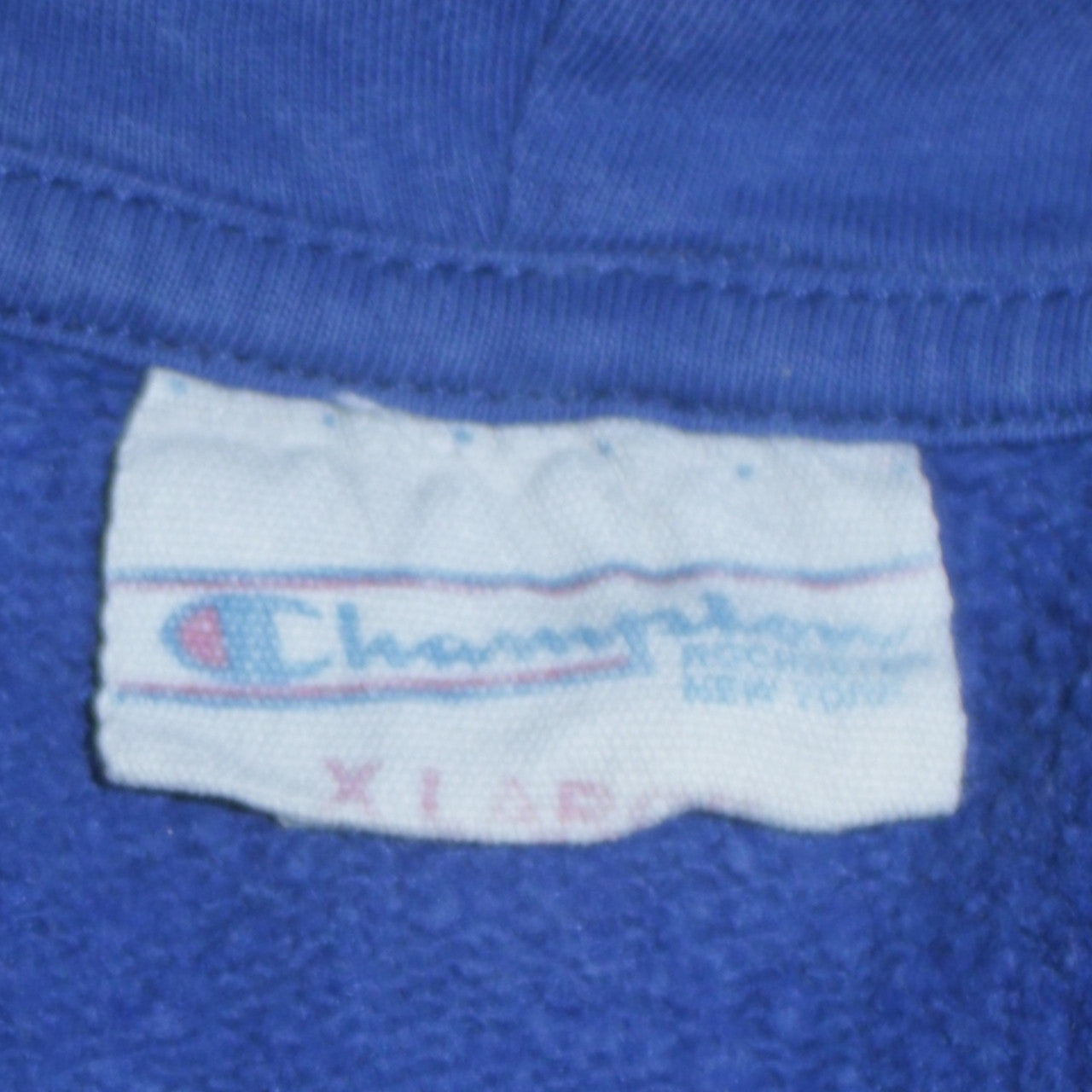Champion Men's Blue & Grey Pullover Hoodie XL Graphic Logo Sweatshirt