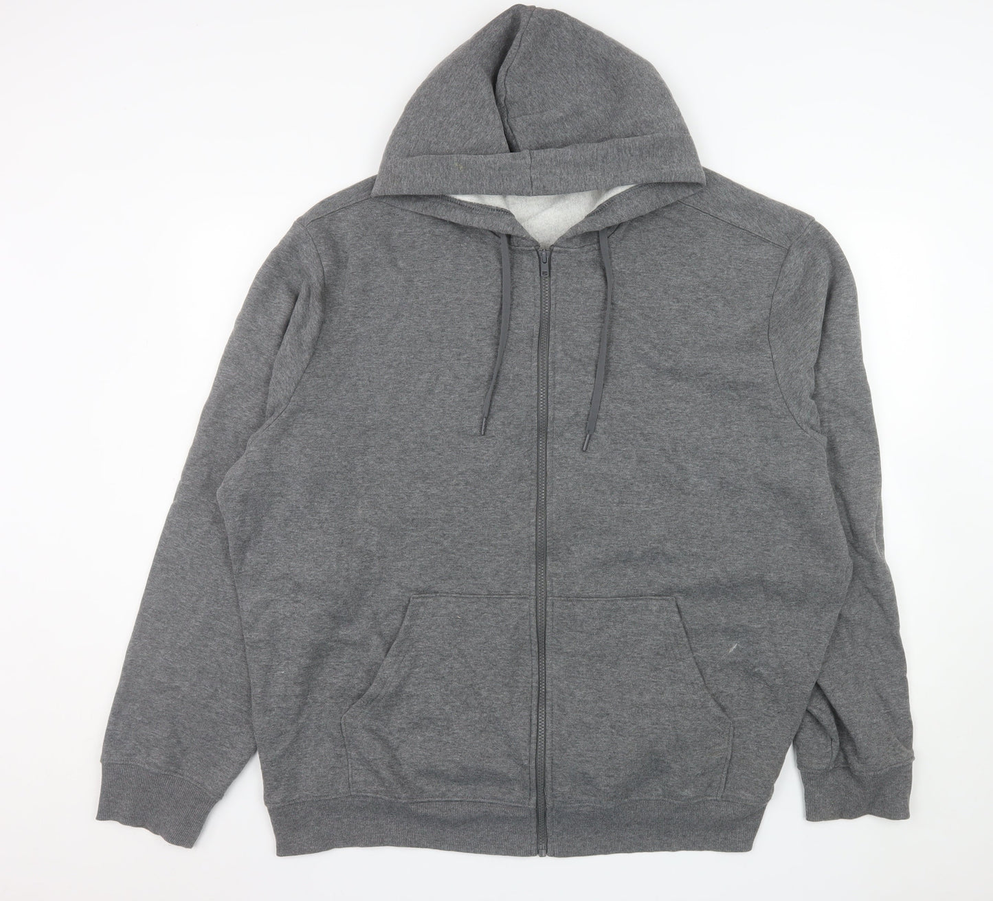 Athletic Works Men's Grey 3XL Full Zip Hooded Fleece Jacket