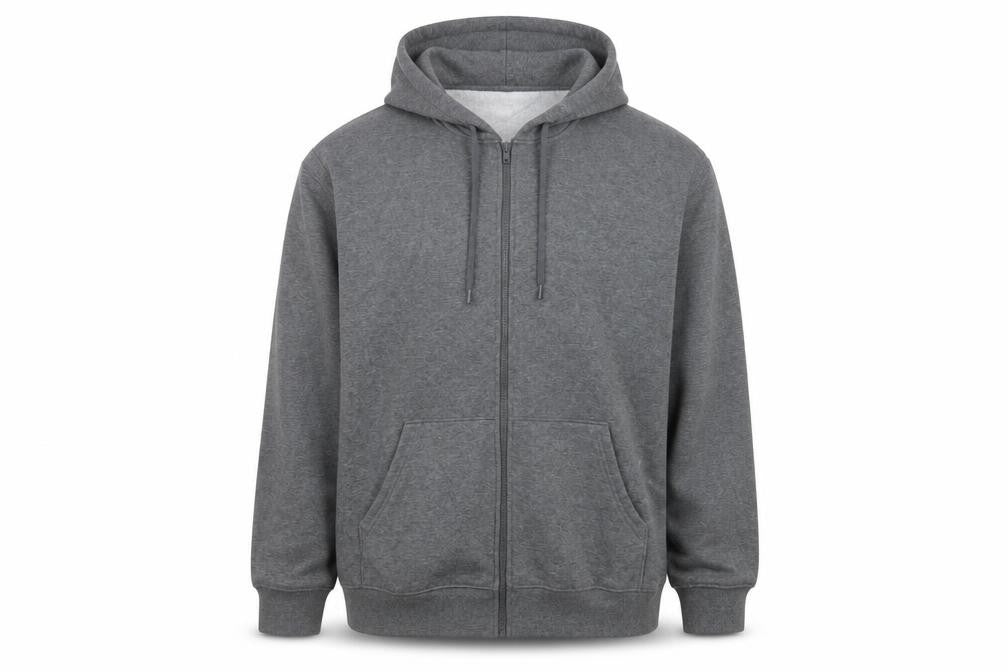 Athletic Works Men's Grey 3XL Full Zip Hooded Fleece Jacket