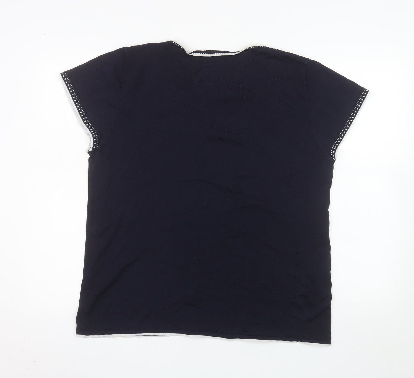 Gerard Women's Blue Sequin Short Sleeve Jersey T-Shirt M