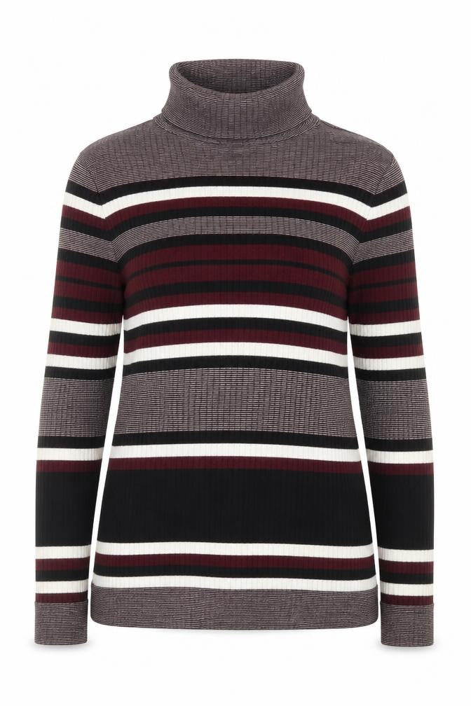 New Look Women's Multicoloured Roll Neck Striped Jumper Size 10