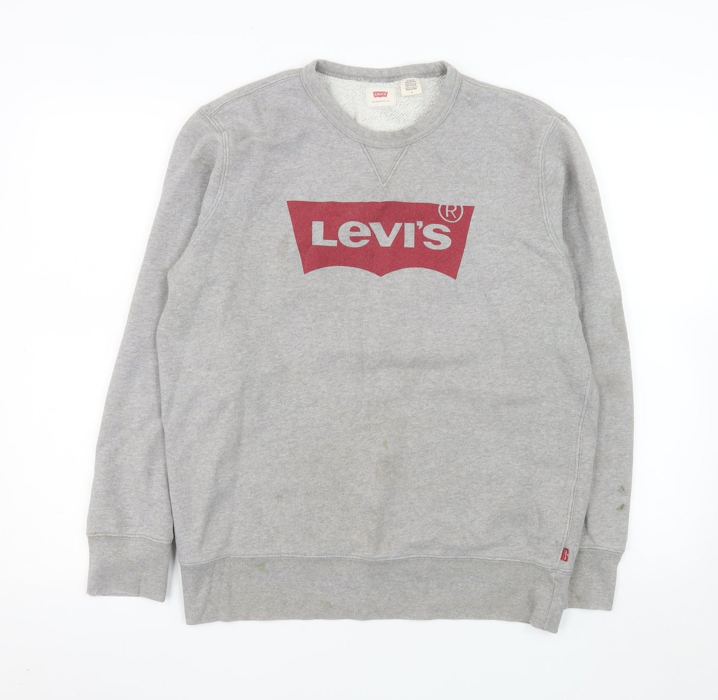 Levi's Mens Grey Logo Crew Neck Pullover Sweatshirt M